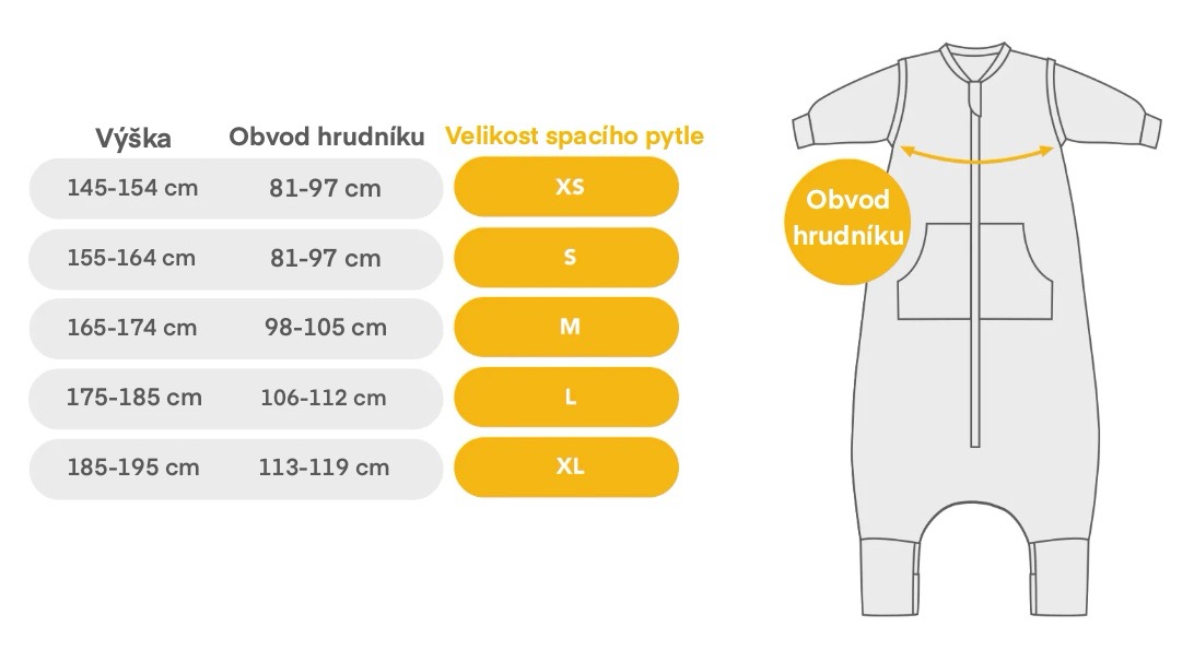 Hory CELOROČNÍ spací pytel s KAPSAMI, nohavičkami a odepínacími rukávy, vel.XS | Slumbersac