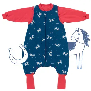 Koníci CELOROČNÍ PROTISKLUZOVÝ spací pytel s nohavičkami a s ODEPÍNACÍMI RUKÁVY 70cm