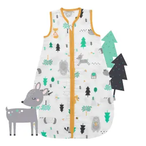 Zelený MUŠELÍNOVÝ 0.5Tog EXTRA TENKÝ LETNÍ dětský spací pytel 6-18 měsíců, 90cm