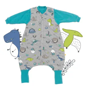 MODAL - Dinosauři CELOROČNÍ PROTISKLUZOVÝ spací pytel s nohavičkami a s ODEPÍNACÍMI RUKÁVY 60cm