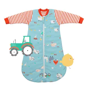 ORGANICKÁ BAVLNA - Červený NOVOROZENECKÝ ZIMNÍ dětský spací pytel s RUKÁVY 0-3 měsíce, 56cm