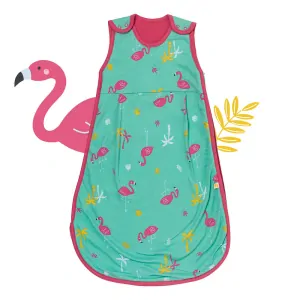ORGANICKÁ BAVLNA – Plameňáci LETNÍ dětský spací pytel 0-6 měsíců, 70cm