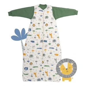 Džungle CELOROČNÍ dětský spací pytel s ODEPÍNACÍMI RUKÁVY 3-6let, 130cm
