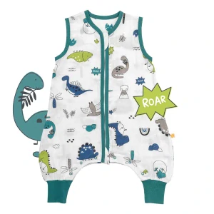 Dinosauři MUŠELÍNOVÝ 0.5Tog EXTRA TENKÝ LETNÍ spací pytel s nohavičkami 70cm