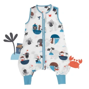 Piráti MUŠELÍNOVÝ 0.5Tog EXTRA TENKÝ LETNÍ spací pytel s nohavičkami 80cm