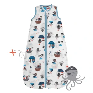 Piráti MUŠELÍNOVÝ EXTRA TENKÝ LETNÍ dětský spací pytel 3-6 let, 130cm