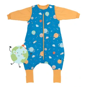 Vesmír CELOROČNÍ PROTISKLUZOVÝ spací pytel s nohavičkami a s ODEPÍNACÍMI RUKÁVY 100cm