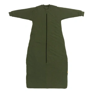 Olivový ZIMNÍ dětský spací pytel S RUKÁVY 3-6let, 130cm