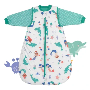 Mořská víla CELOROČNÍ dětský spací pytel s ODEPÍNACÍMI rukávy 6-18měsíců, 90cm