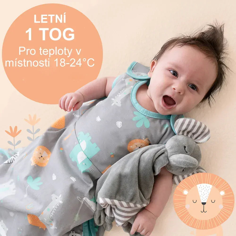 Safari NOVOROZENECKÝ LETNÍ dětský spací pytel 0-3 měsíce, 56cm