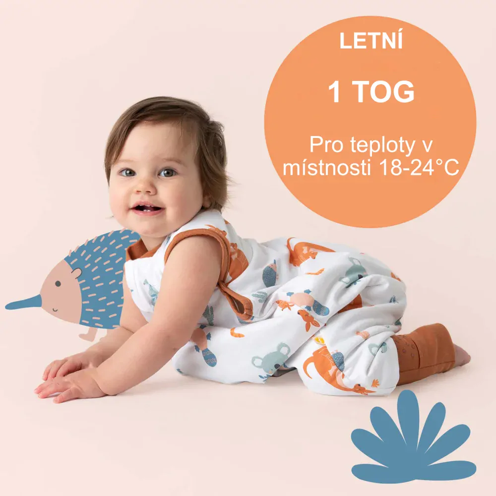 Hlavou vzhůru LETNÍ PROTISKLUZOVÝ spací pytel s nohavičkami 90cm