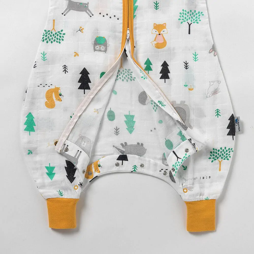 Zelený MUŠELÍNOVÝ 0.5Tog EXTRA TENKÝ LETNÍ spací pytel s nohavičkami 70cm