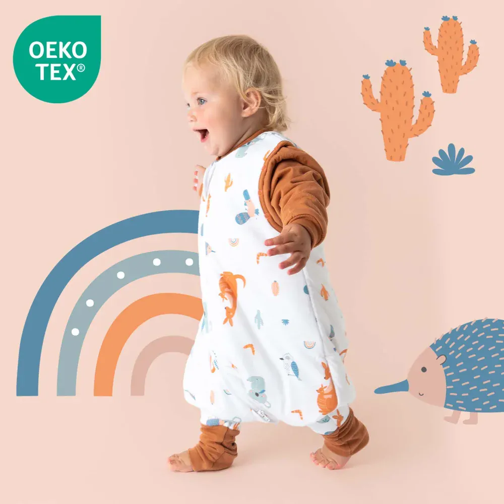 Hlavou vzhůru ZIMNÍ PROTISKLUZOVÝ spací pytel s nohavičkami a s ODEPÍNACÍMI RUKÁVY 90cm