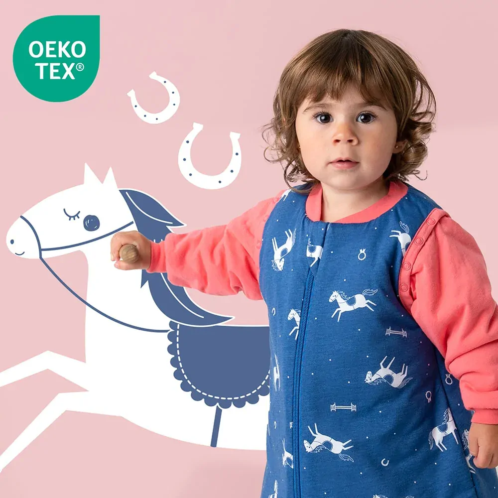 Koníci CELOROČNÍ dětský spací pytel s ODEPÍNACÍMI rukávy 6-18měsíců, 90cm