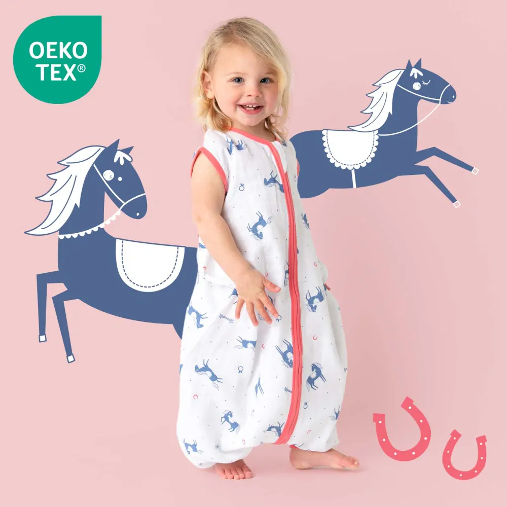 Koníci MUŠELÍNOVÝ 0.5Tog EXTRA TENKÝ LETNÍ spací pytel s nohavičkami 70cm