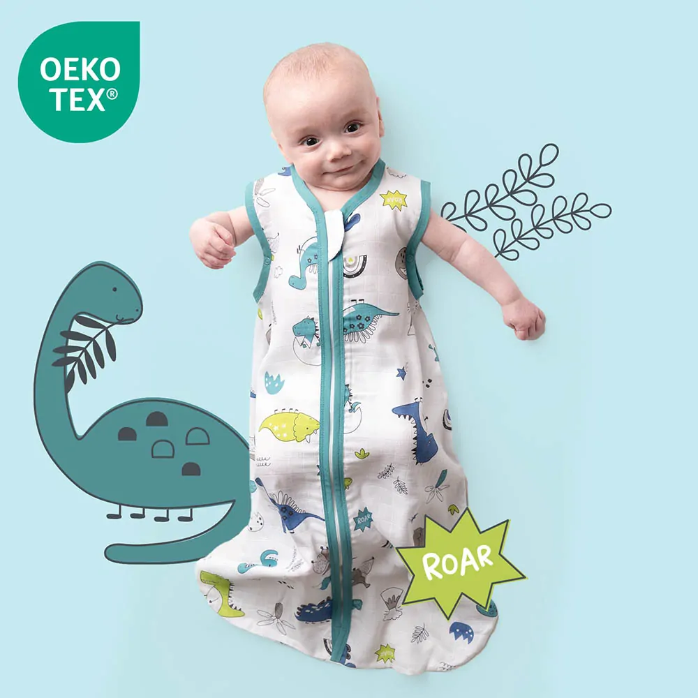 Dinosauři MUŠELÍNOVÝ EXTRA TENKÝ LETNÍ dětský spací pytel 3-6 let, 130cm