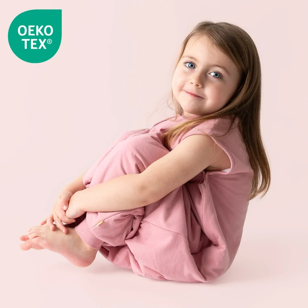 Pastelově růžový LETNÍ spací pytel s nohavičkami 110cm