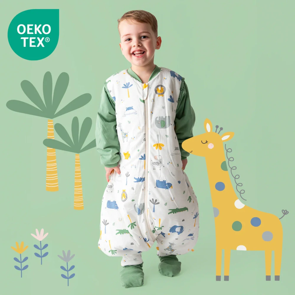 Džungle LETNÍ PROTISKLUZOVÝ spací pytel s nohavičkami a ODEPÍNACÍMI RUKÁVY 70cm