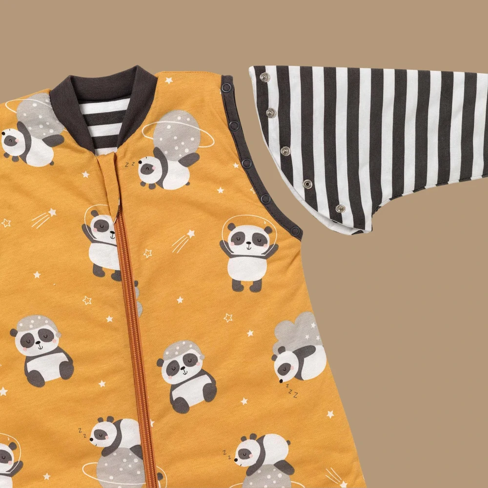 Panda CELOROČNÍ PROTISKLUZOVÝ spací pytel s nohavičkami a s ODEPÍNACÍMI RUKVÁVY 110cm