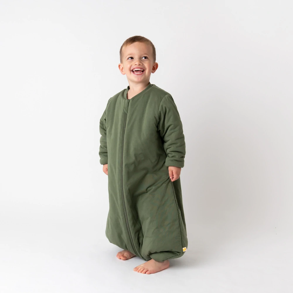 Olivový ZIMNÍ spací pytel s nohavičkami a s RUKÁVY 110cm