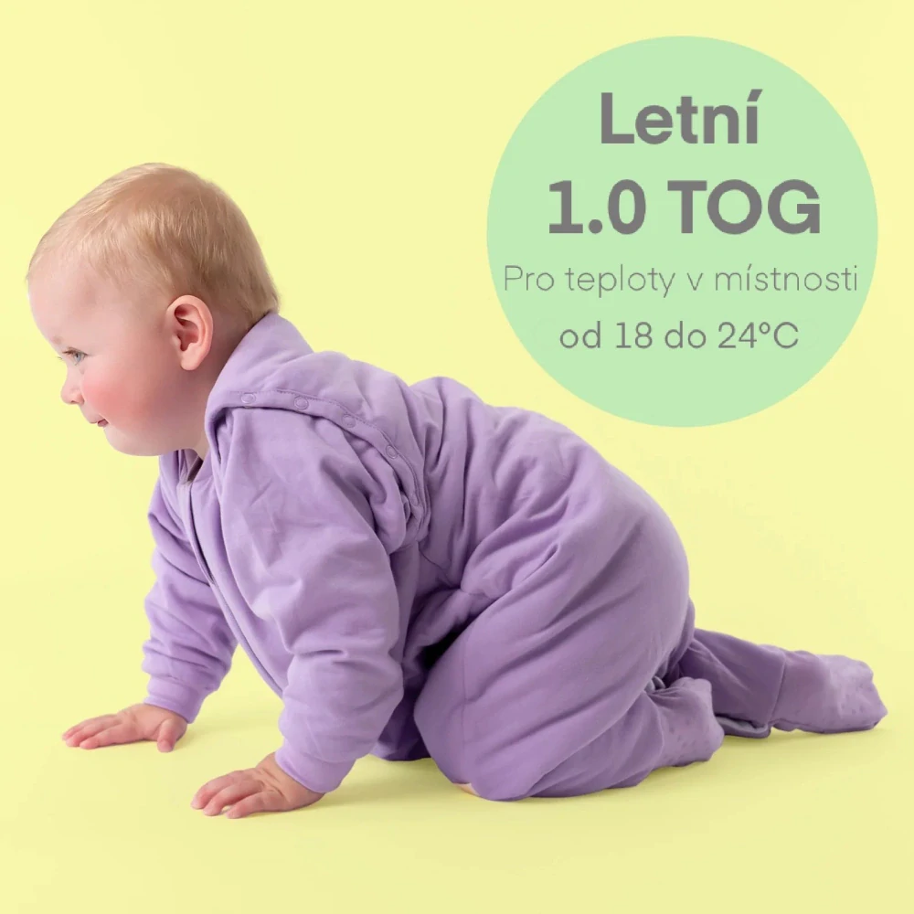 Levandule LETNÍ PROTISKLUZOVÝ spací pytel s nohavičkami a ODEPÍNACÍMI RUKÁVY 90cm