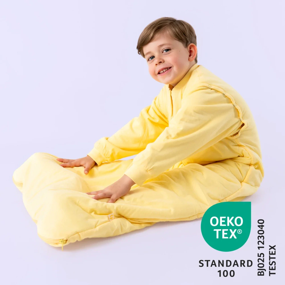 Popcorn CELOROČNÍ dětský spací pytel s ODEPÍNACÍMI RUKÁVY 3-6let, 130cm