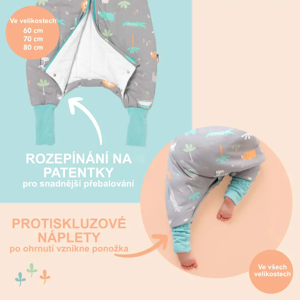 Safari LETNÍ PROTISKLUZOVÝ spací pytel s nohavičkami 120cm