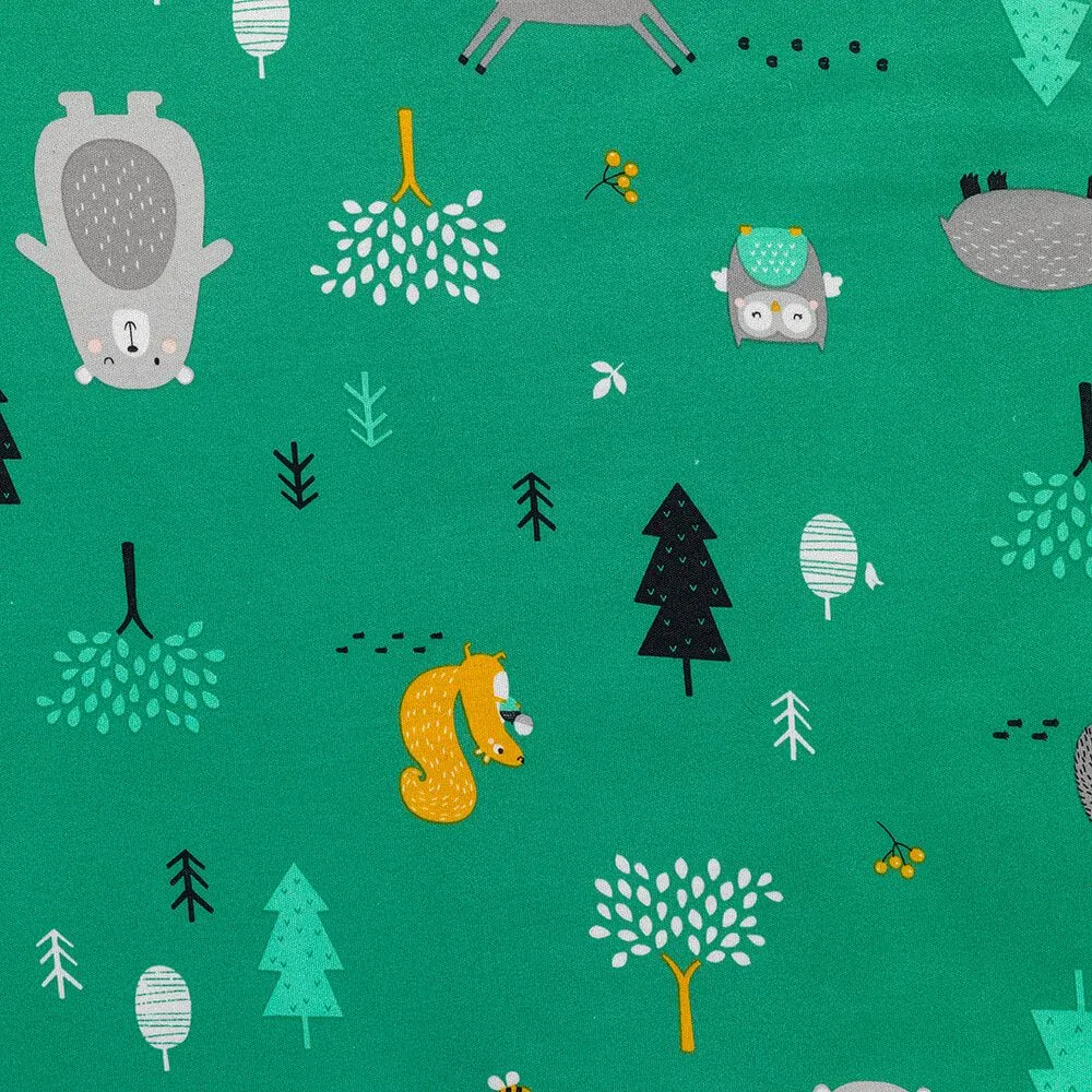 ORGANICKÁ BAVLNA - Zelený CELOROČNÍ dětský spací pytel s ODEPÍNACÍMI RUKÁVY 3-6let, 130cm