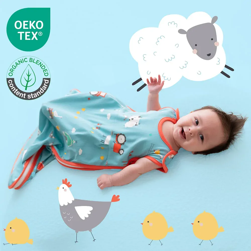 ORGANICKÁ BAVLNA - Červený LETNÍ dětský spací pytel 0-6 měsíců, 70cm