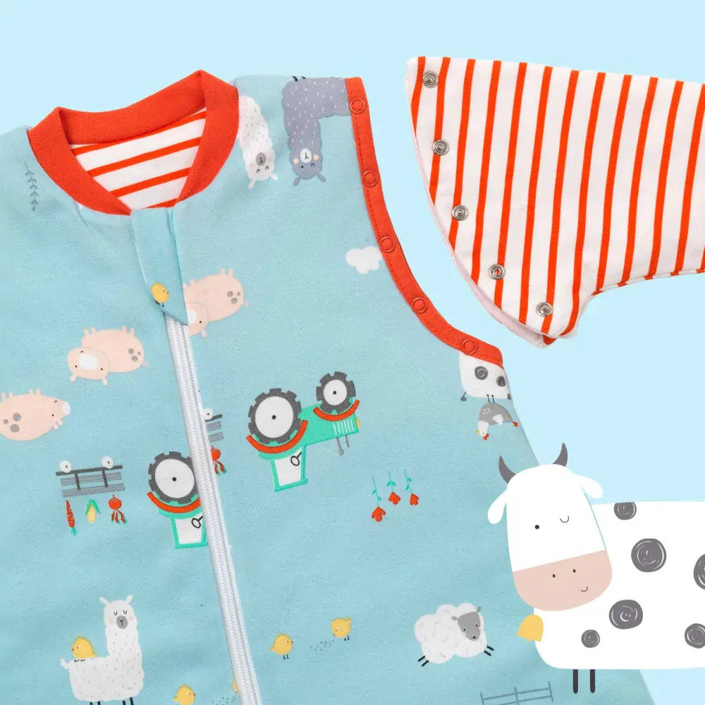 ORGANICKÁ BAVLNA – Červený NOVOROZENECKÝ CELOROČNÍ dětský spací pytel S ODEPÍNACÍMI RUKÁVY 0-3 měsíce, 56cm