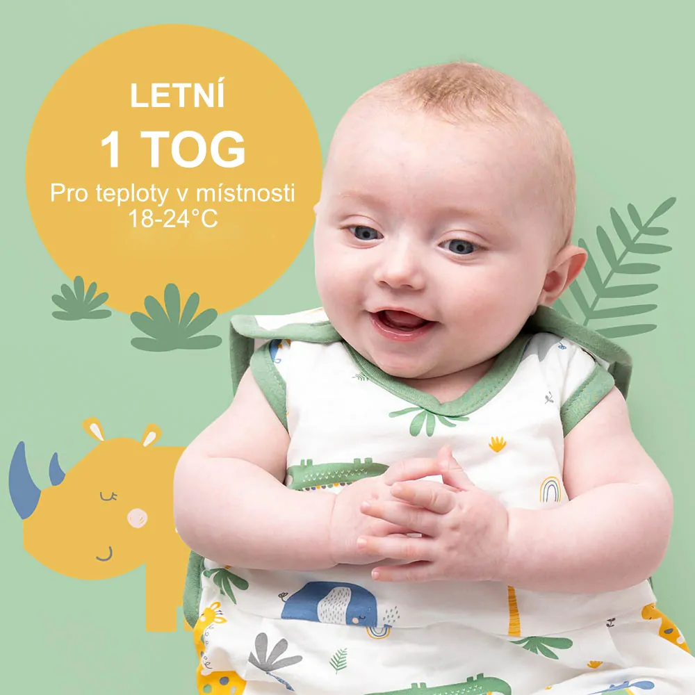 Džungle LETNÍ dětský spací pytel 0-6 měsíců, 70cm