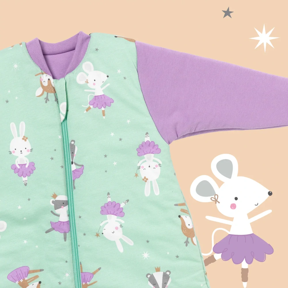 Balerina ZIMNÍ dětský spací pytel S RUKÁVY 3-6let, 130cm