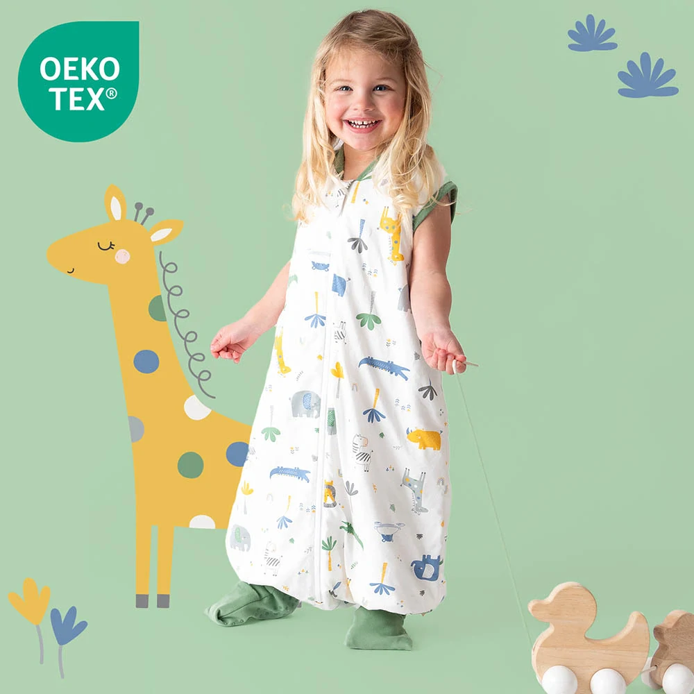 Džungle LETNÍ PROTISKLUZOVÝ spací pytel s nohavičkami a ODEPÍNACÍMI RUKÁVY 70cm