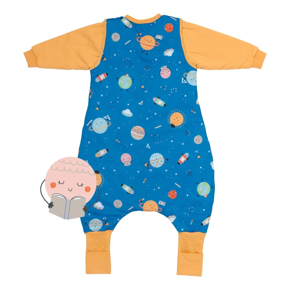 Vesmír LETNÍ PROTISKLUZOVÝ spací pytel s nohavičkami a ODEPÍNACÍMI RUKÁVY 140cm