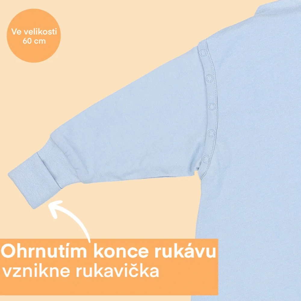 Ledovcový LETNÍ PROTISKLUZOVÝ spací pytel s nohavičkami a ODEPÍNACÍMI RUKÁVY 60cm