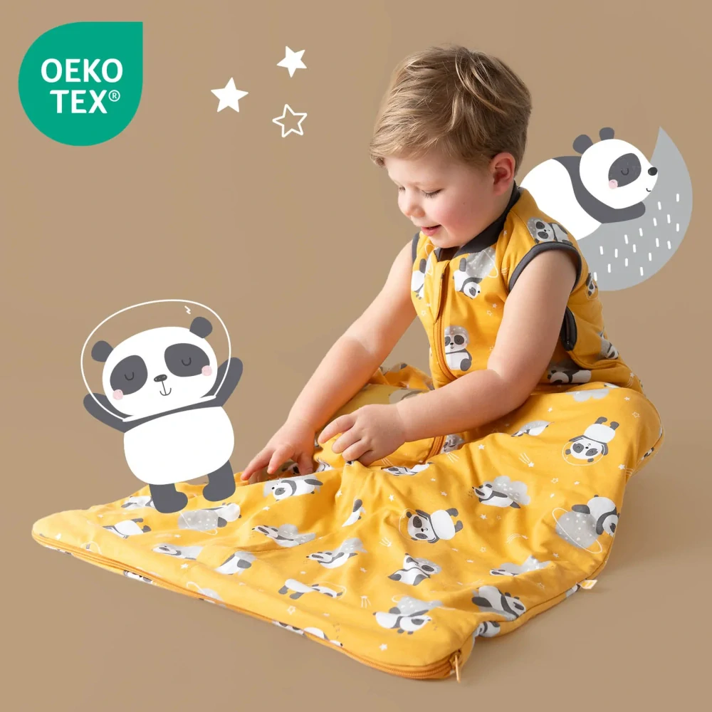 Panda LETNÍ dětský spací s ODEPÍNACÍMI RUKÁVY 6-10 let, 150cm | Slumbersac