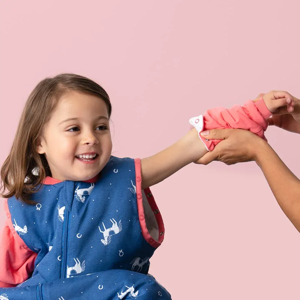 Koníci CELOROČNÍ dětský spací pytel s ODEPÍNACÍMI rukávy 6-18měsíců, 90cm