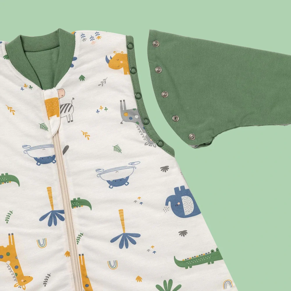 Džungle ZIMNÍ PROTISKLUZOVÝ spací pytel s nohavičkami a s ODEPÍNACÍMI RUKÁVY 70cm