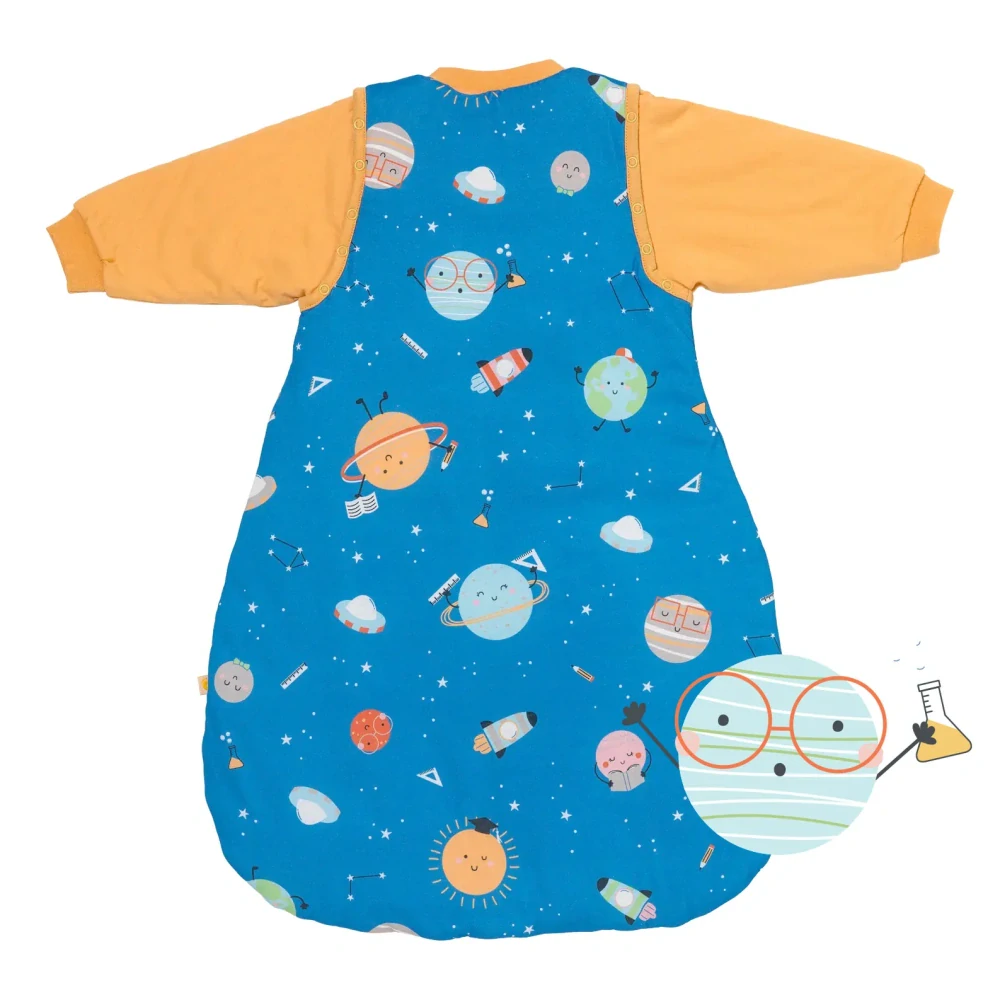 Vesmír LETNÍ dětský spací pytel s ODEPÍNACÍMI RUKÁVY 6-18 měsíců, 90cm