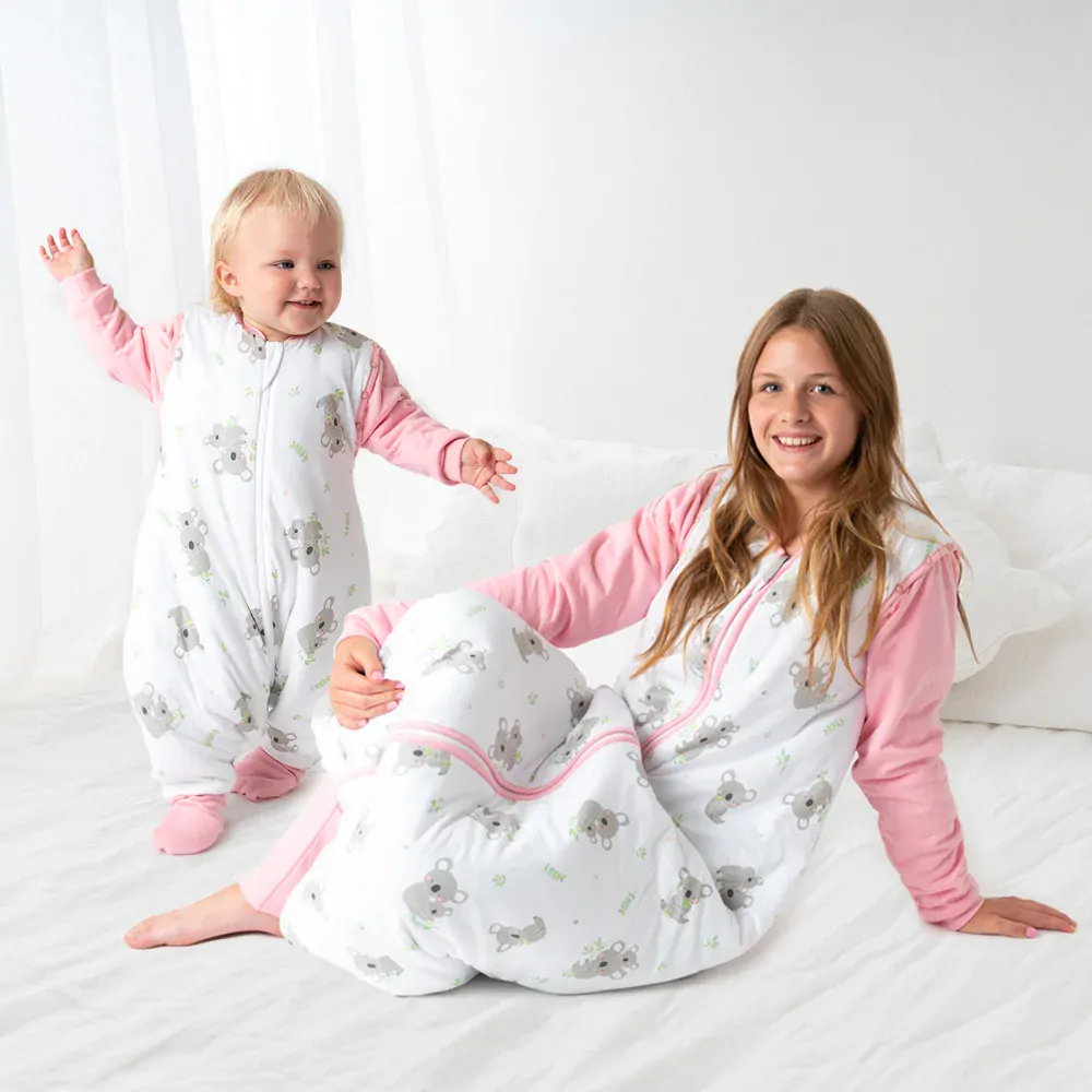 Koala ZIMNÍ PROTISKLUZOVÝ spací pytel s nohavičkami a s ODEPÍNACÍMÍ RUKÁVY 90cm