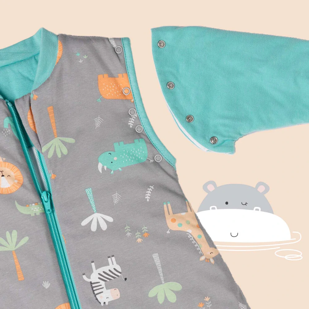 Safari CELOROČNÍ PROTISKLUZOVÝ spací pytel s nohavičkami a s ODEPÍNACÍMI RUKÁVY 140cm