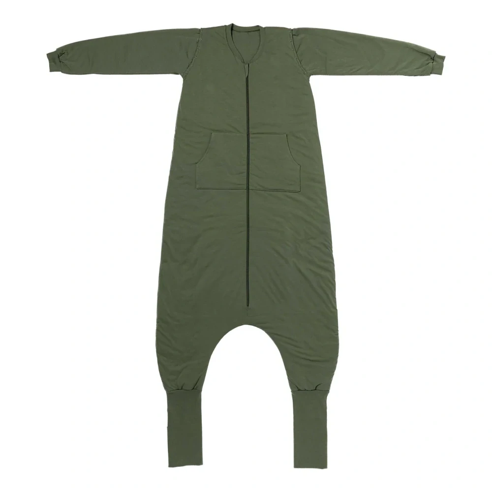 Olivový LETNÍ spací pytel s KAPSAMI, nohavičkami a odepínacími rukávy, vel.XS 