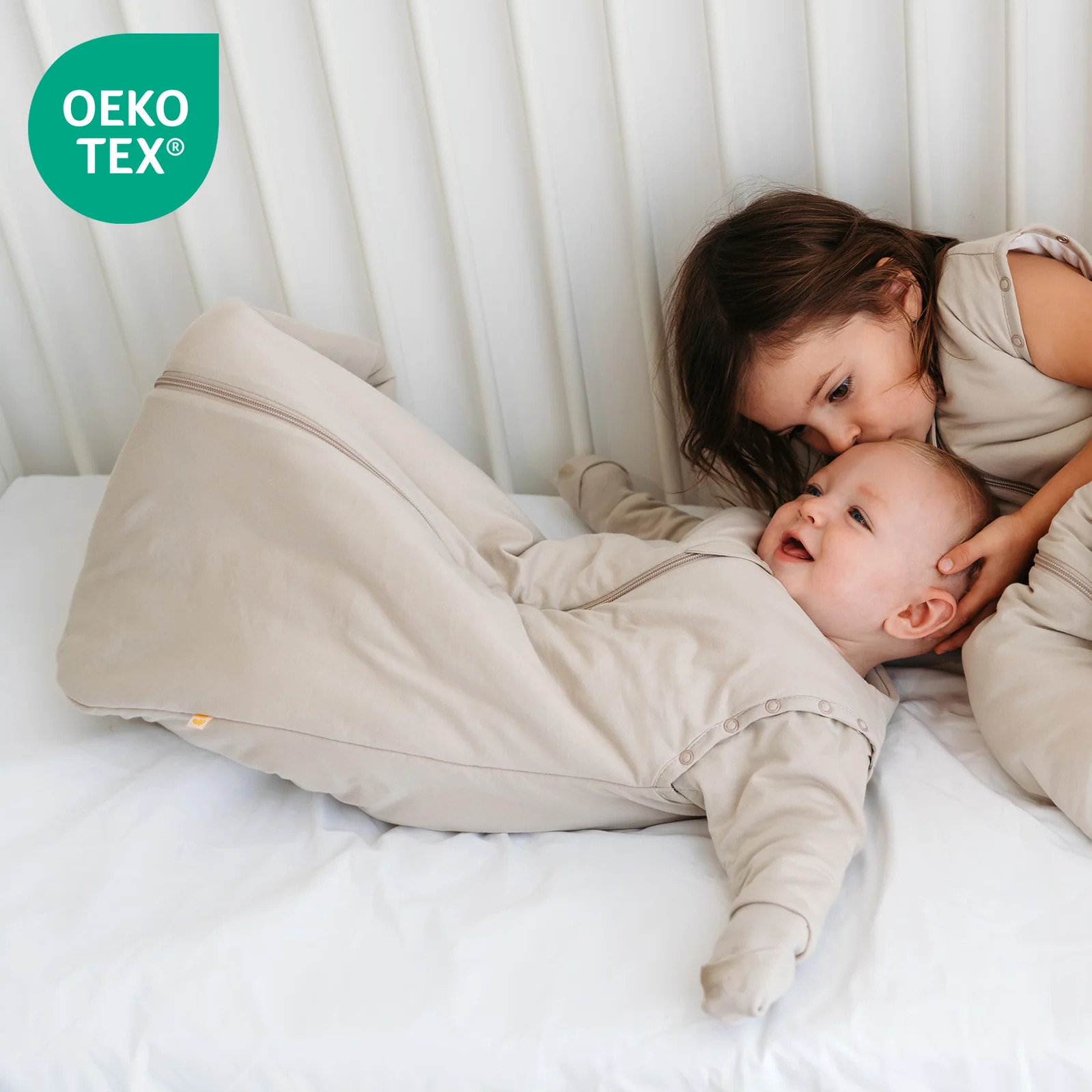 Šedohnědý LETNÍ dětský spací pytel S ODEPÍNACÍMI RUKÁVY 3-6let, 130cm | Slumbersac